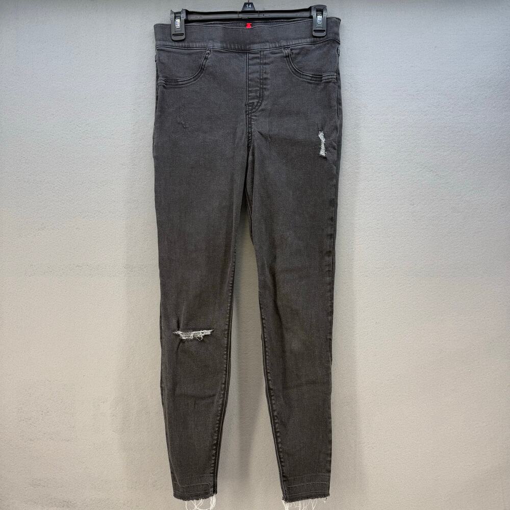 Spanx Pants Women's M Black Skinny Fit Factory Distressing Preppy Normcore